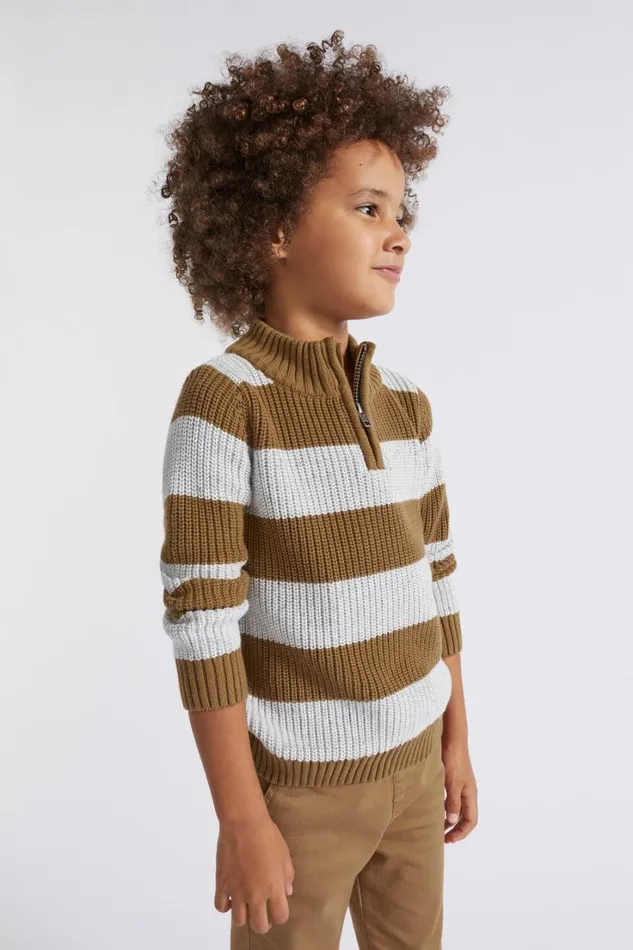 Occasion Boy Seed Heritage Block Stripe Knit Cocoa