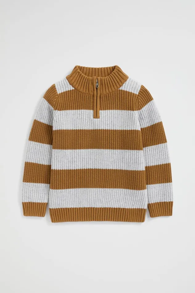 Occasion Boy Seed Heritage Block Stripe Knit Cocoa