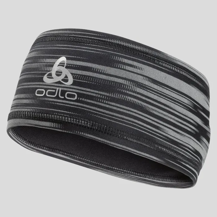 Odlo Headwear and Gloves The Polyknit Light Print Headband Black Reflective 8211 WomenMen Odlo Headwear and Gloves The Polyknit Light Print Headband Black Reflective 8211 WomenMen