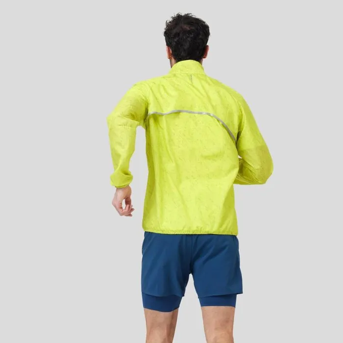 Odlo Jackets and Vests The Zeroweight Print Running Jacket Evening Primrose 8211 Men