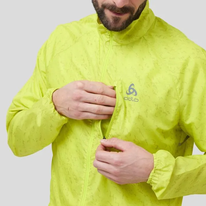 Odlo Jackets and Vests The Zeroweight Print Running Jacket Evening Primrose 8211 Men