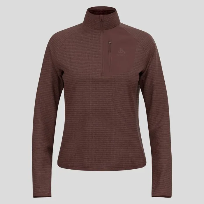 Odlo Mid Layers and Longsleeves The Ascent HalfZip Mid Layer Fudge 8211 Women