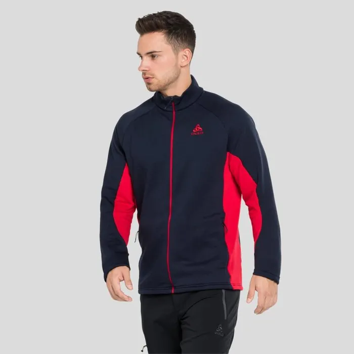 Odlo Mid Layers and Longsleeves The Berra Long Sleeve Mid Layer Zip Dark Sapphire 8211 Chinese Red 8211 Men Odlo Mid Layers and Longsleeves The Berra Long Sleeve Mid Layer Zip Dark Sapphire 8211 Chinese Red 8211 Men