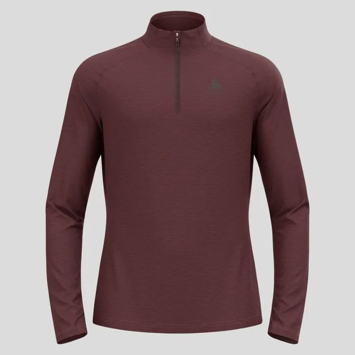 Odlo Mid Layers and Longsleeves The Essentials Ceramiwarm Half Zip Mid Layer Fudge Melange 8211 Men