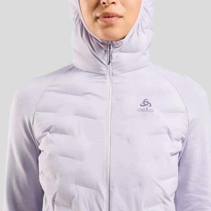 Odlo Mid Layers and Longsleeves The Zeroweight Insulator Hybrid Mid Layer Hooded Zip Misty Lilac 8211 Women