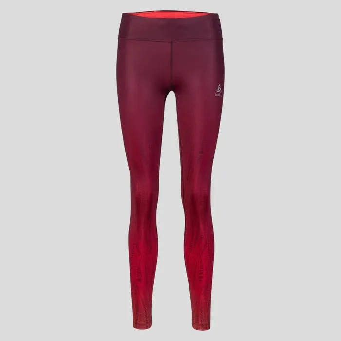 Odlo Pants and Tights The Zeroweight Print Running Tights American Beauty 8211 Women