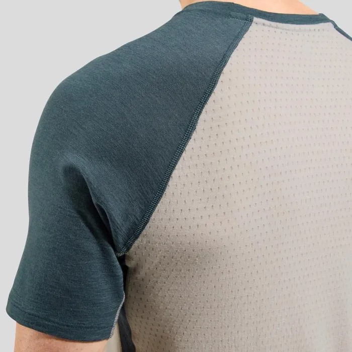 Odlo Tshirts and Polos The Ascent Performance Wool 125 TShirt Silver Cloud 8211 Dark Slate 8211 Men