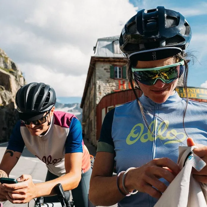 Odlo Tshirts and Polos The Essentials Heritage Cycling Jersey Blue Heron 8211 Women