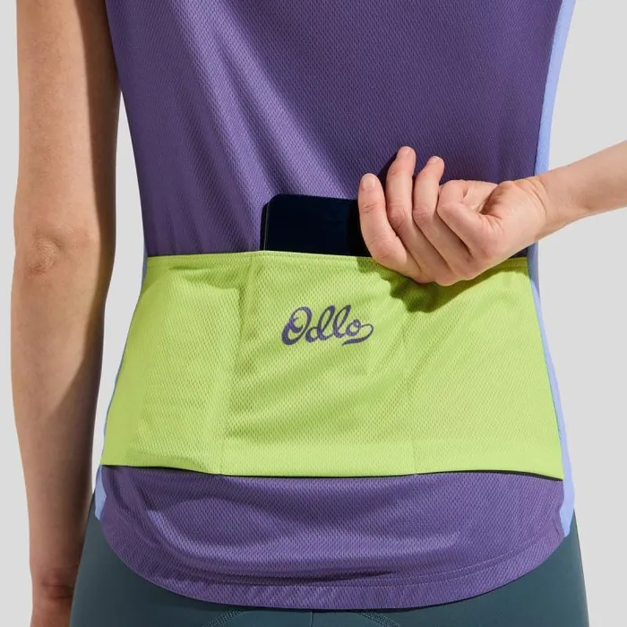 Odlo Tshirts and Polos The Essentials Heritage Cycling Jersey Blue Heron 8211 Women