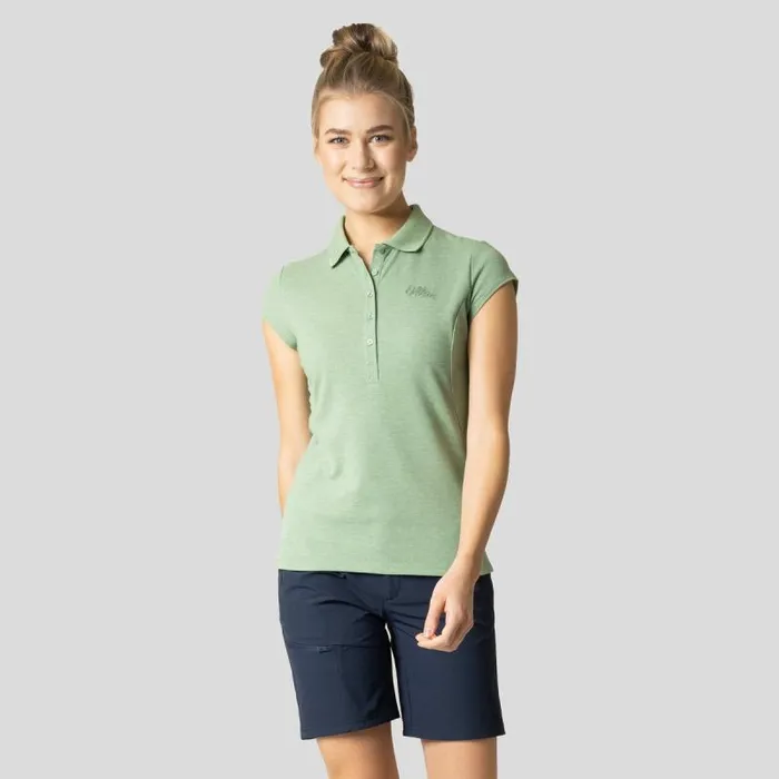 Odlo Tshirts and Polos The Kumano Polo Shirt Loden Frost Melange 8211 Women