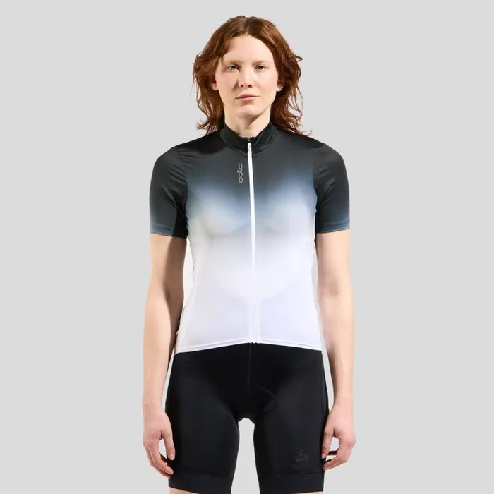 Odlo Tshirts and Polos The Zeroweight ChillTec Print Short Sleeve Cycling Jersey White 8211 Women Odlo Tshirts and Polos The Zeroweight ChillTec Print Short Sleeve Cycling Jersey White 8211 Women