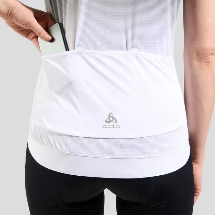 Odlo Tshirts and Polos The Zeroweight ChillTec Print Short Sleeve Cycling Jersey White 8211 Women