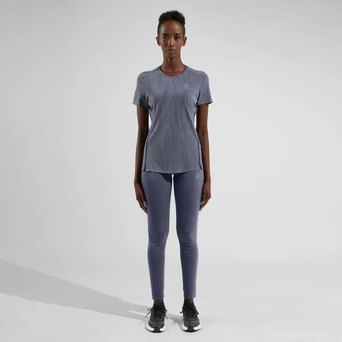 Odlo Tshirts and Polos The Zeroweight Engineered ChillTec Running TShirt Folkstone Gray Melange 8211 Women