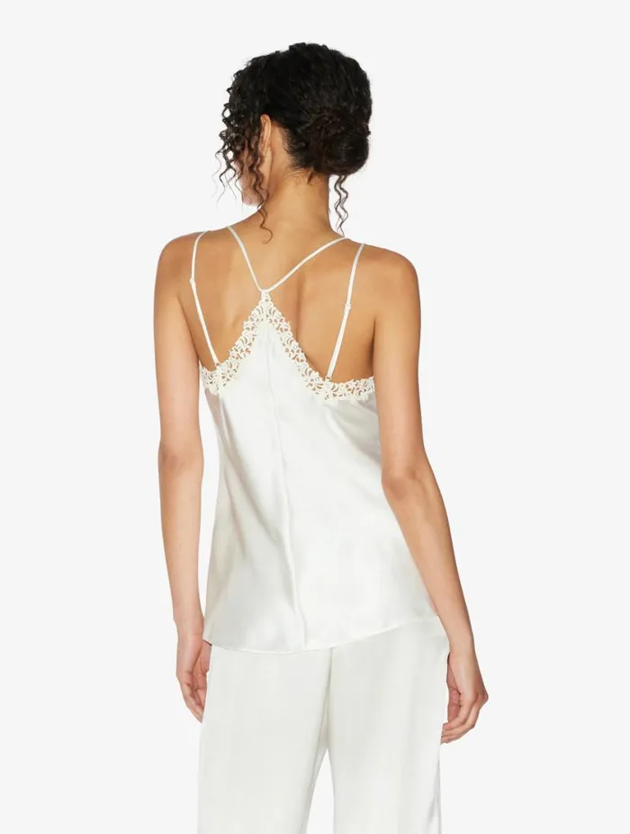 Offwhite Camisole In Silk With Macram Frastaglio Sleepwear La Perla Camisoles