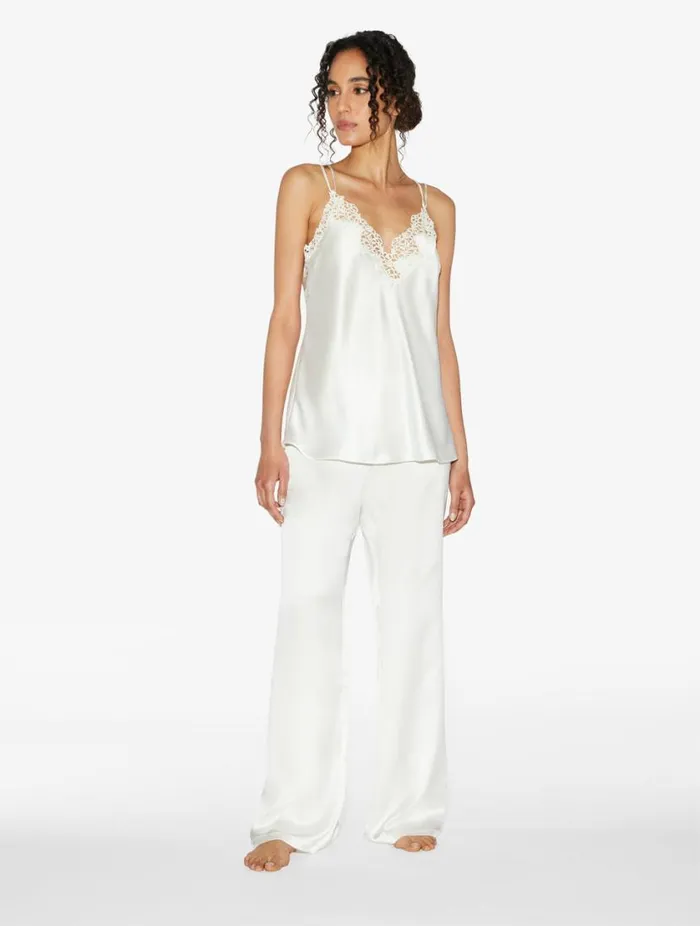 Offwhite Camisole In Silk With Macram Frastaglio Sleepwear La Perla Camisoles