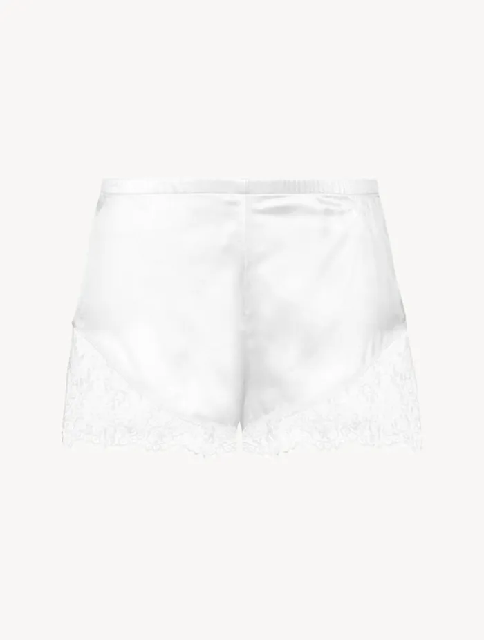 Offwhite Silk Pajama Shorts With Leavers Lace Trim Sleepwear La Perla Pajamas Offwhite Silk Pajama Shorts With Leavers Lace Trim Sleepwear La Perla Pajamas