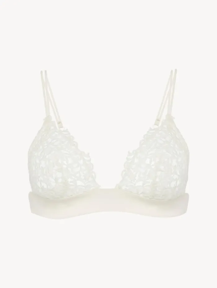 Offwhite Triangle Bra With Macram Lingerie La Perla Triangle
