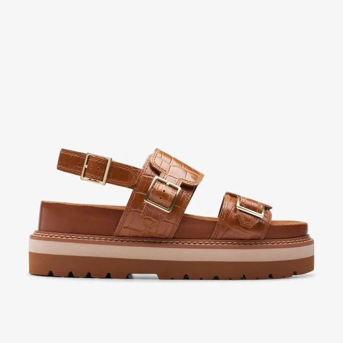 ORIANNA GLIDE Tan Interest Women Clarks Sandals and Flip Flops