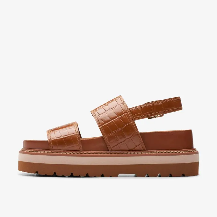 ORIANNA GLIDE Tan Interest Women Clarks Sandals and Flip Flops