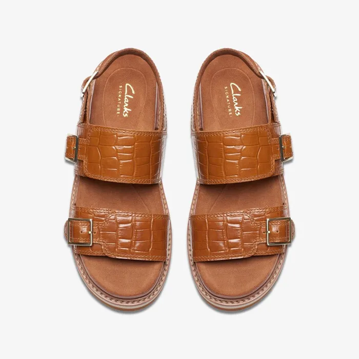 ORIANNA GLIDE Tan Interest Women Clarks Sandals and Flip Flops