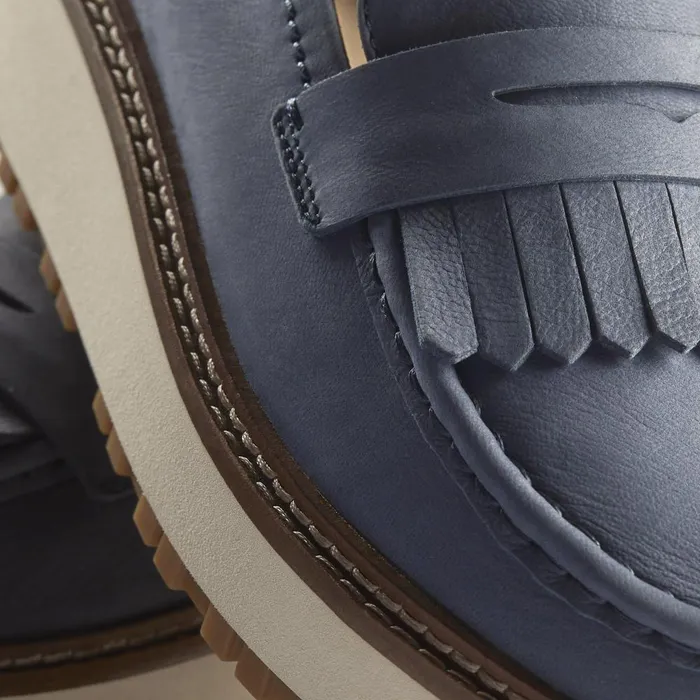 Orianna Loafer Navy Nubuck Women Clarks Platforms