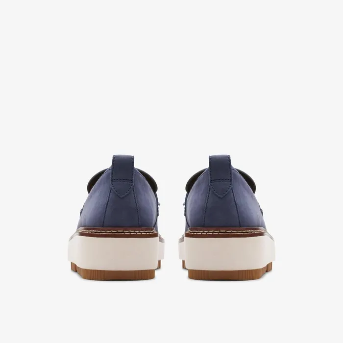 Orianna Loafer Navy Nubuck Women Clarks Platforms