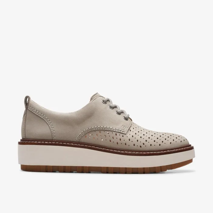 Orianna Move Stone Nubuck Women Clarks Platforms
