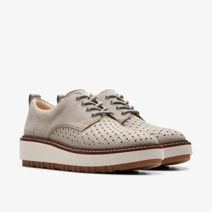 Orianna Move Stone Nubuck Women Clarks Platforms