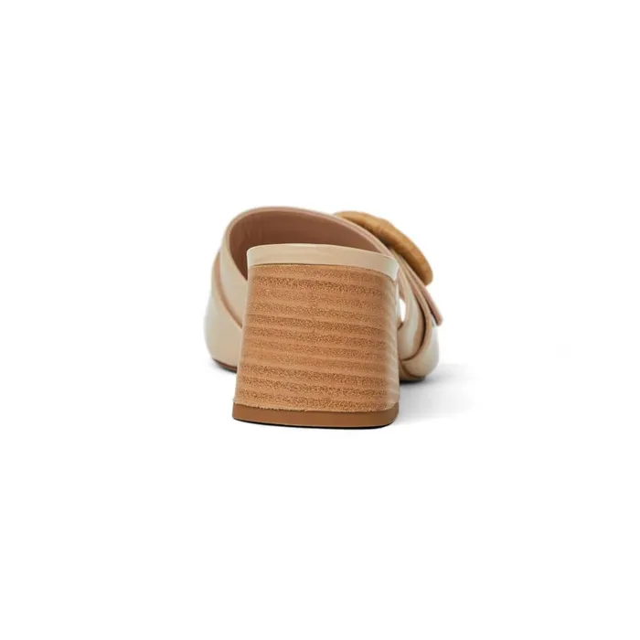 PAGE Single Band Sandal BEIGE PATENT Women Bruno Magli Sandals and Slides