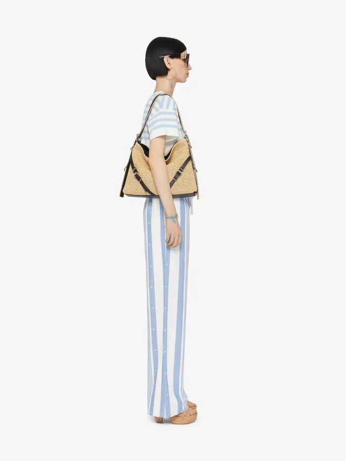 Pants In Cotton And Linen With 4g Stripes Blueoff White Women Givenchy Pants and Shorts