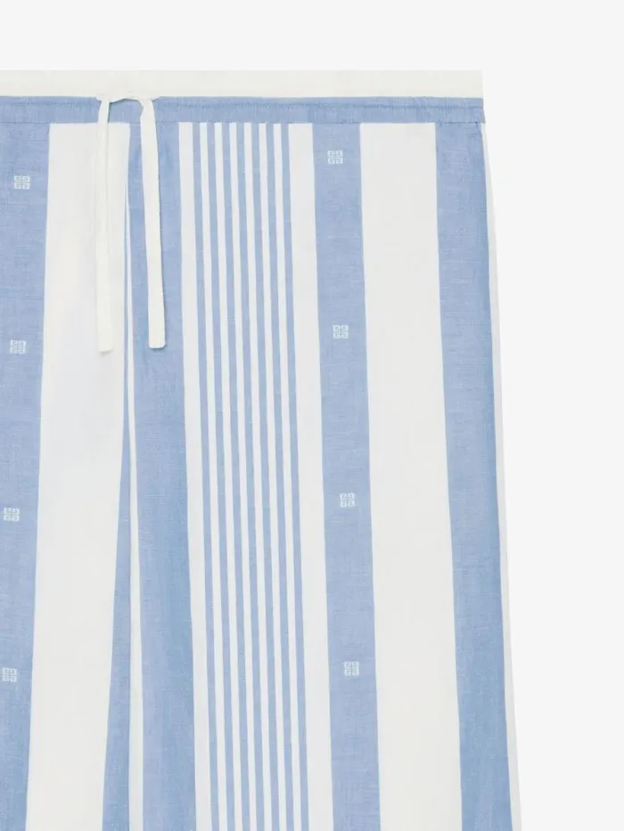 Pants In Cotton And Linen With 4g Stripes Blueoff White Women Givenchy Pants and Shorts
