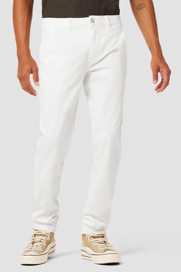 Pants Men Hudson Jeans Classic Slim Straight Chino White