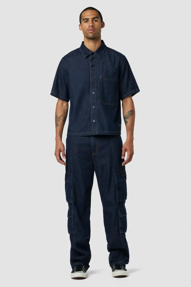 Pants Men Hudson Jeans Wide Leg Cargo Dark Chambray Pants Men Hudson Jeans Wide Leg Cargo Dark Chambray