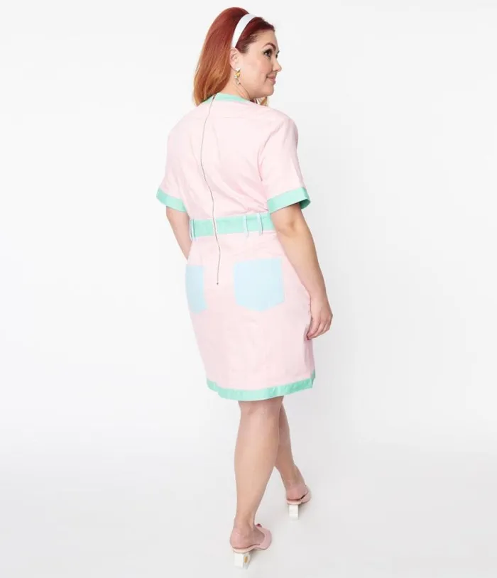 Pastel Color Block Shift Dress Dresses Unique Vintage Pocket Dresses