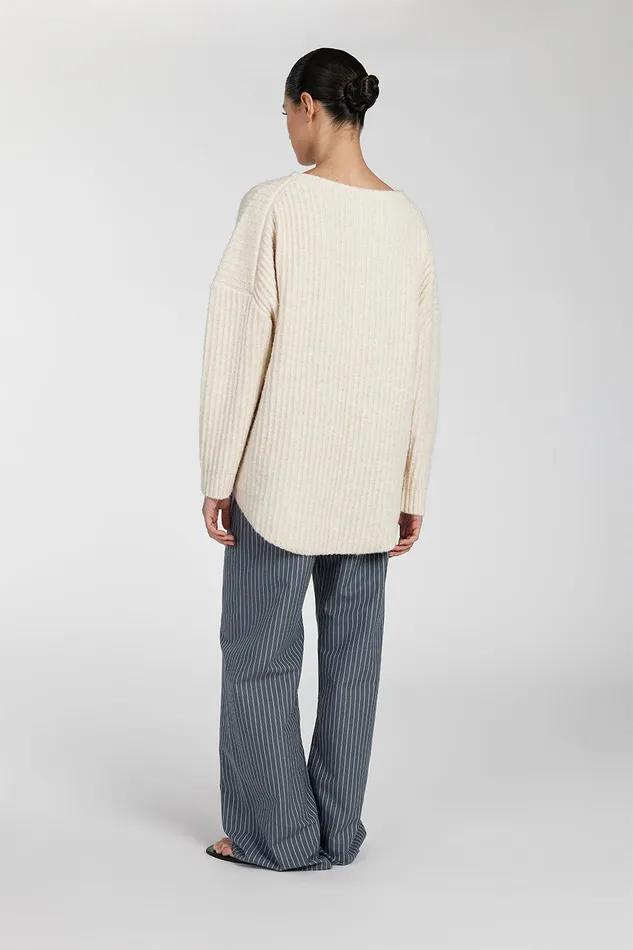 PAULINE CREAM MARLE LONGLINE JUMPER Women DISSH Sweaters