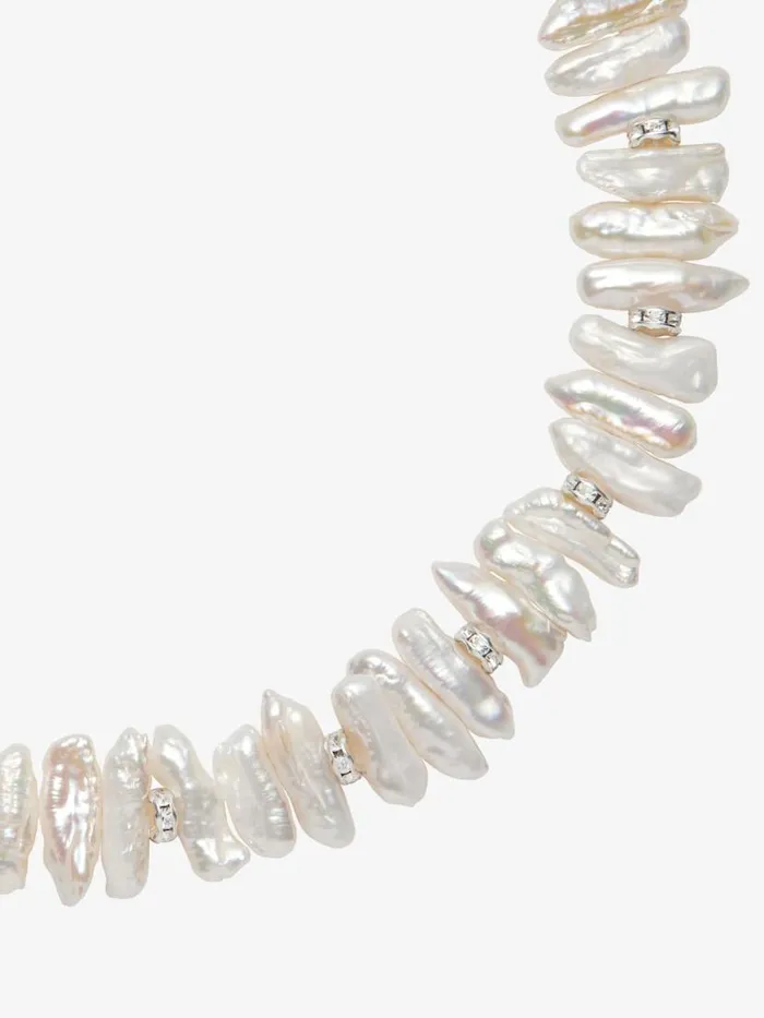 Pearl Necklace With Crystals Whitesilvery Men Givenchy Jewelry
