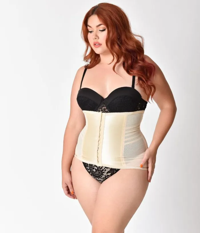 Plus Size 1950s Beige Stretch Waist Cincher Accessories Unique Vintage Lingerie and Shapewear Plus Size 1950s Beige Stretch Waist Cincher Accessories Unique Vintage Lingerie and Shapewear