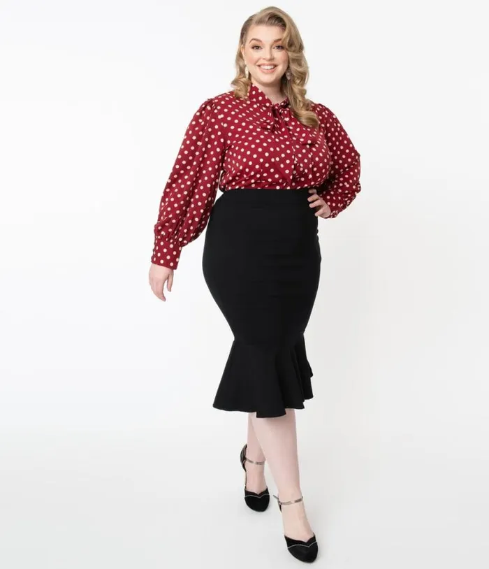 Plus Size 1960s Black Fishtail Lizette Wiggle Skirt ClothingPlus Unique Vintage Skirts Plus Size 1960s Black Fishtail Lizette Wiggle Skirt ClothingPlus Unique Vintage Skirts