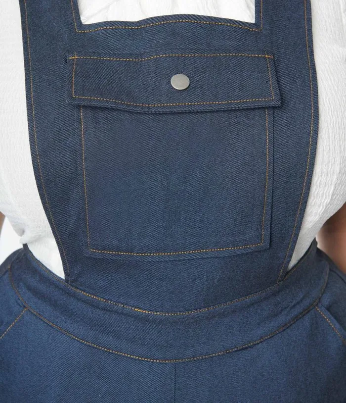Plus Size Dark Denim Overalls ClothingPlus Unique Vintage Rompers and Jumpsuits