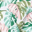 Plus Size Green Monstera Print Solana Tankini Swim Top Plus Unique Vintage Two Piece Swim