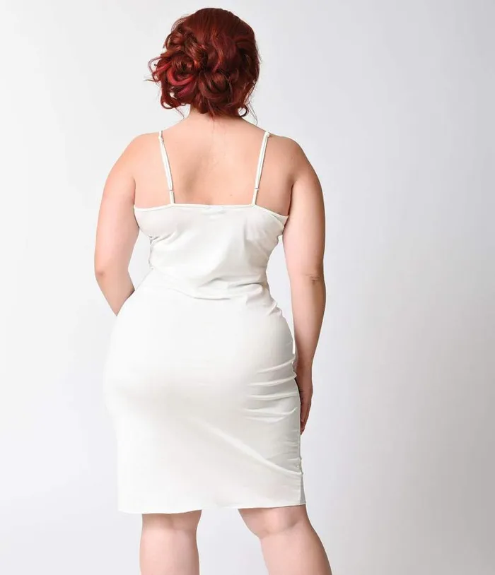 Plus Size Short White Stretch Slip Accessories Unique Vintage Lingerie and Shapewear