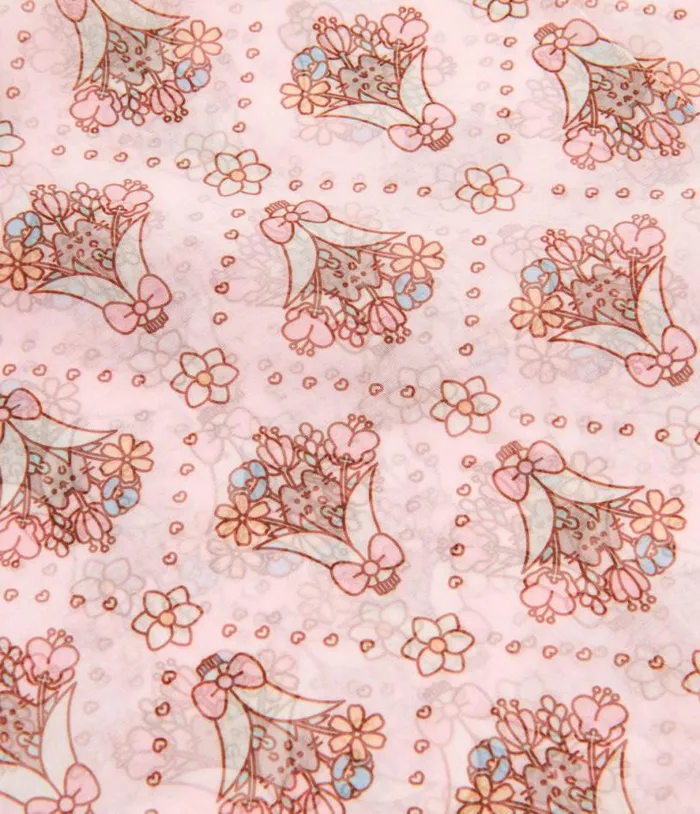Pusheen X Pink Floral Bouquet Print Hair Scarf Accessories Unique Vintage Hair Scarves