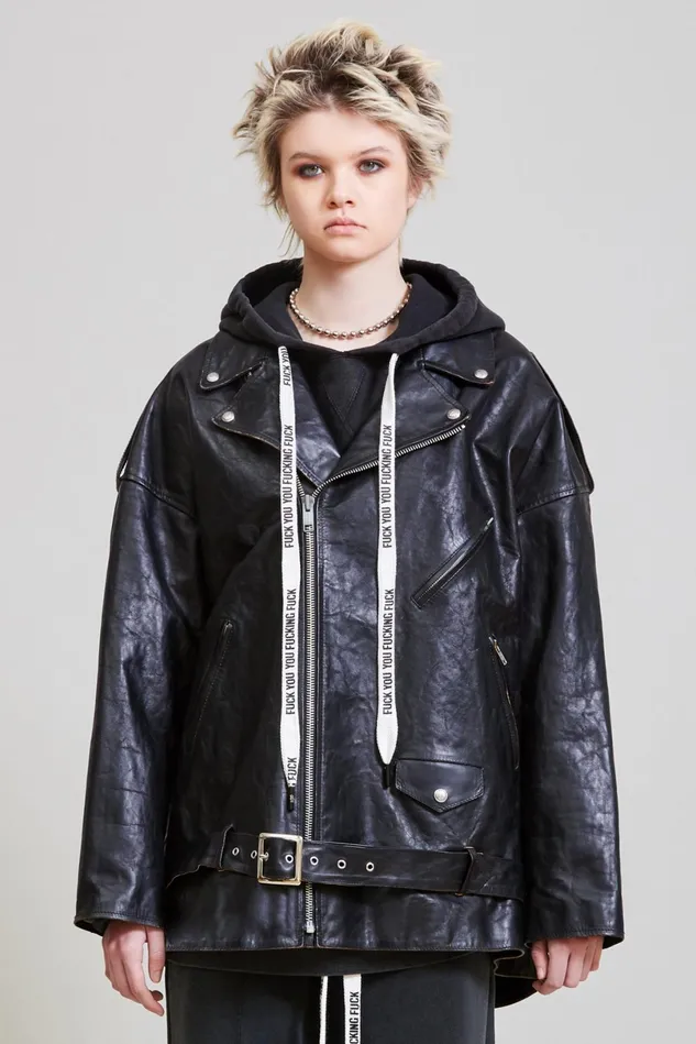 R13 Jackets and Coats Women Drop Neck Moto Jacket