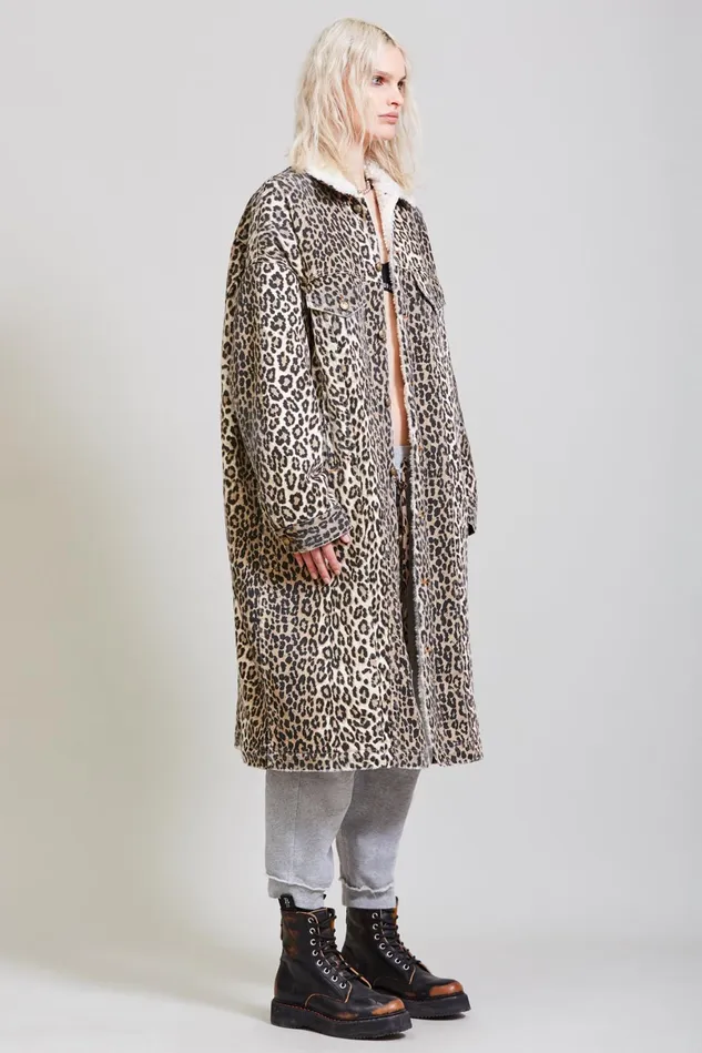 R13 Jackets and Coats Women Lyle Trucker Coat 8211 Tyler Leopard