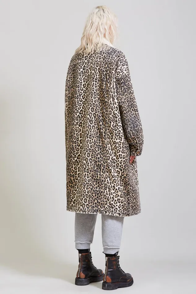 R13 Jackets and Coats Women Lyle Trucker Coat 8211 Tyler Leopard