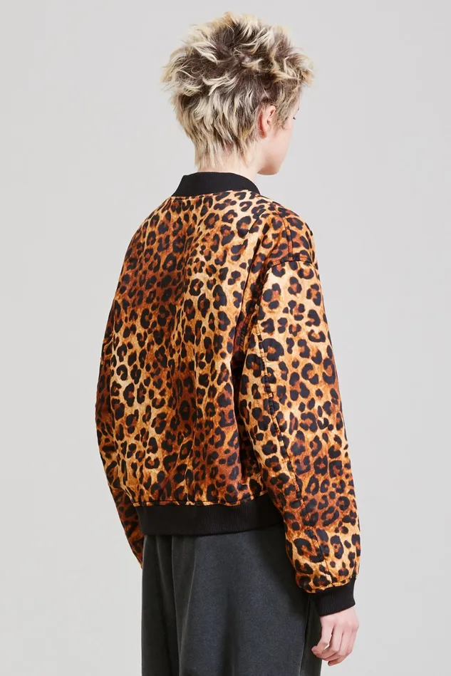 R13 Jackets and Coats Women Padded Bomber 8211 Leopard