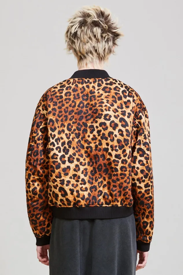 R13 Jackets and Coats Women Padded Bomber 8211 Leopard