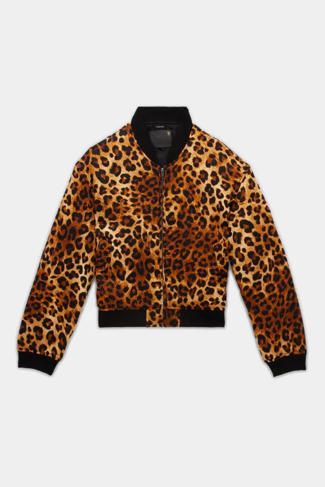 R13 Jackets and Coats Women Padded Bomber 8211 Leopard