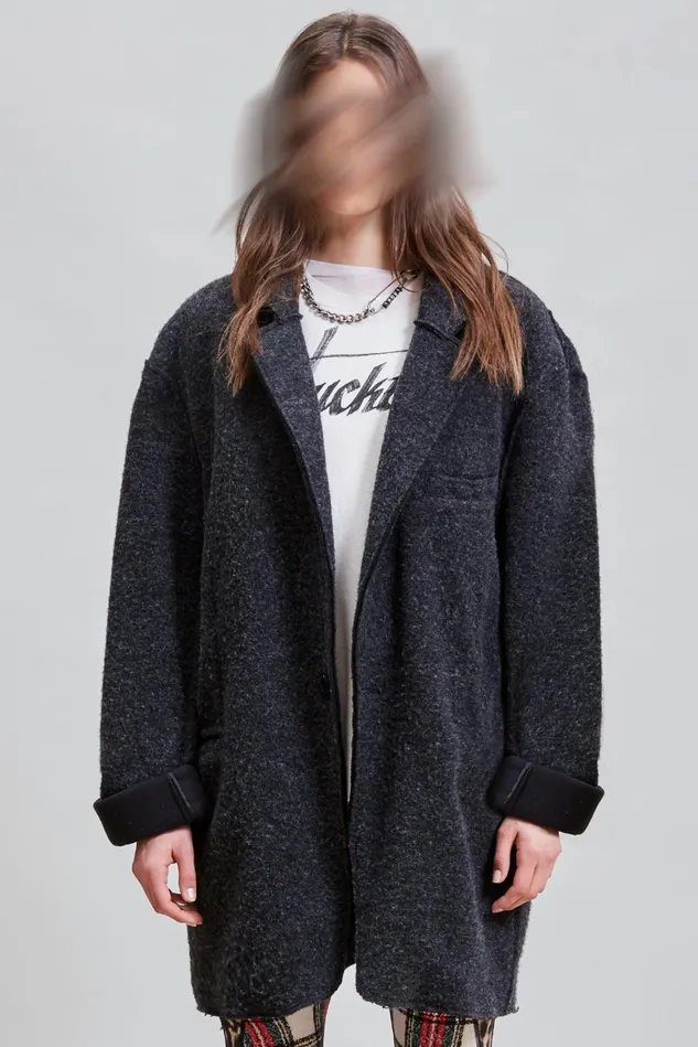 R13 Jackets and Coats Women Raw Cut Ragged Blazer 8211 Dark Grey