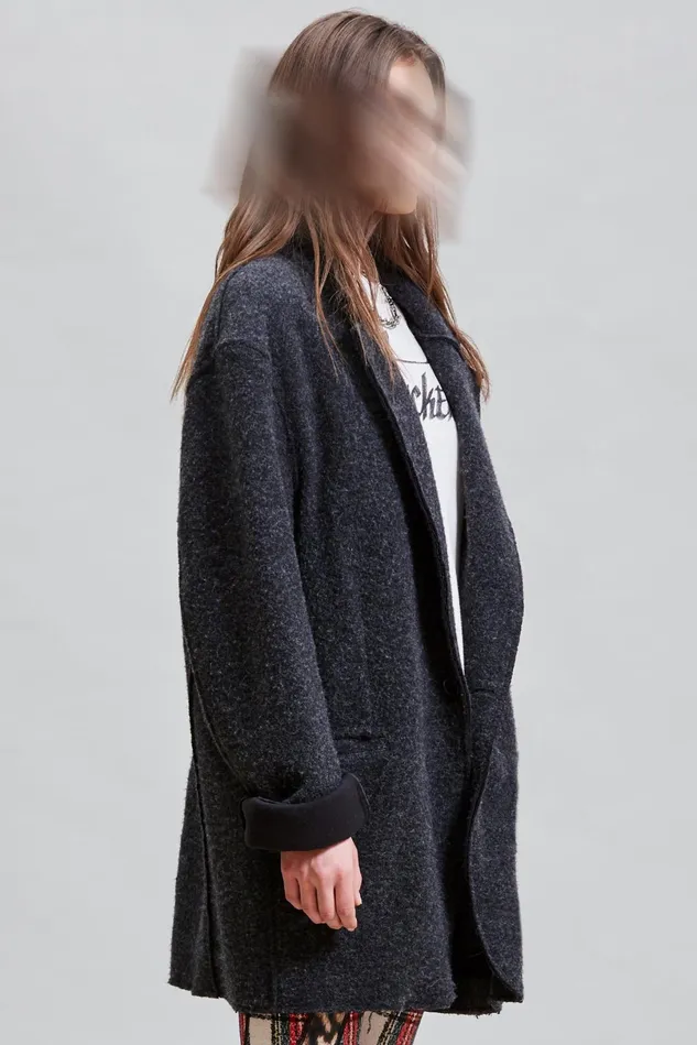 R13 Jackets and Coats Women Raw Cut Ragged Blazer 8211 Dark Grey
